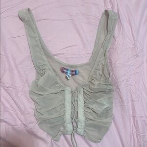 Urban Outfitters Cream Ruched Women's Top